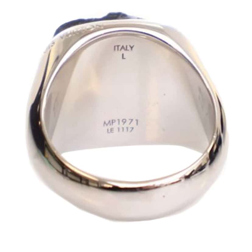 Louis Vuitton Silver Plated Gemstone Signet Ring L Black Metal Good condition - Inside View