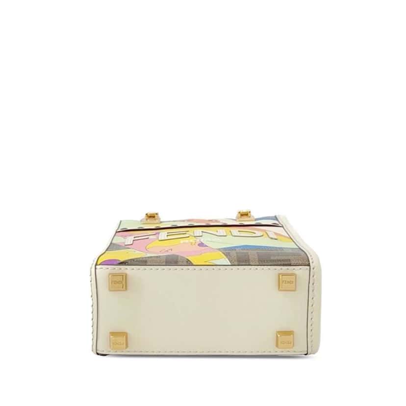 Fendi Mini Zucca Coated Canvas Hairdo Girls Sunshine Shopper Tote Brown Canvas Good condition - Inside View