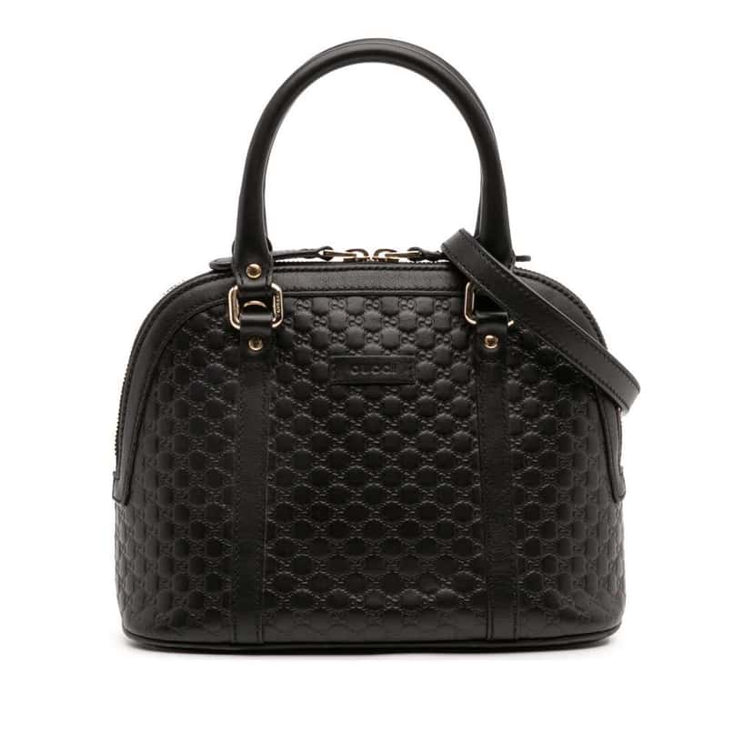 Gucci Mini Microguccissima Dome Satchel Black Leather Good condition - Front View