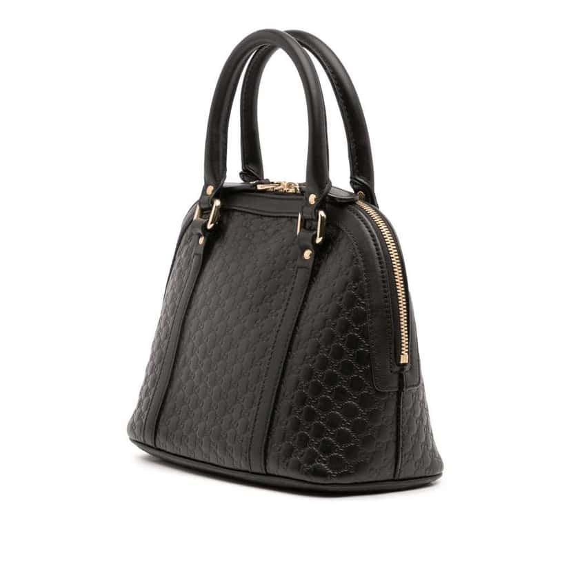 Gucci Mini Microguccissima Dome Satchel Black Leather Good condition - Back View