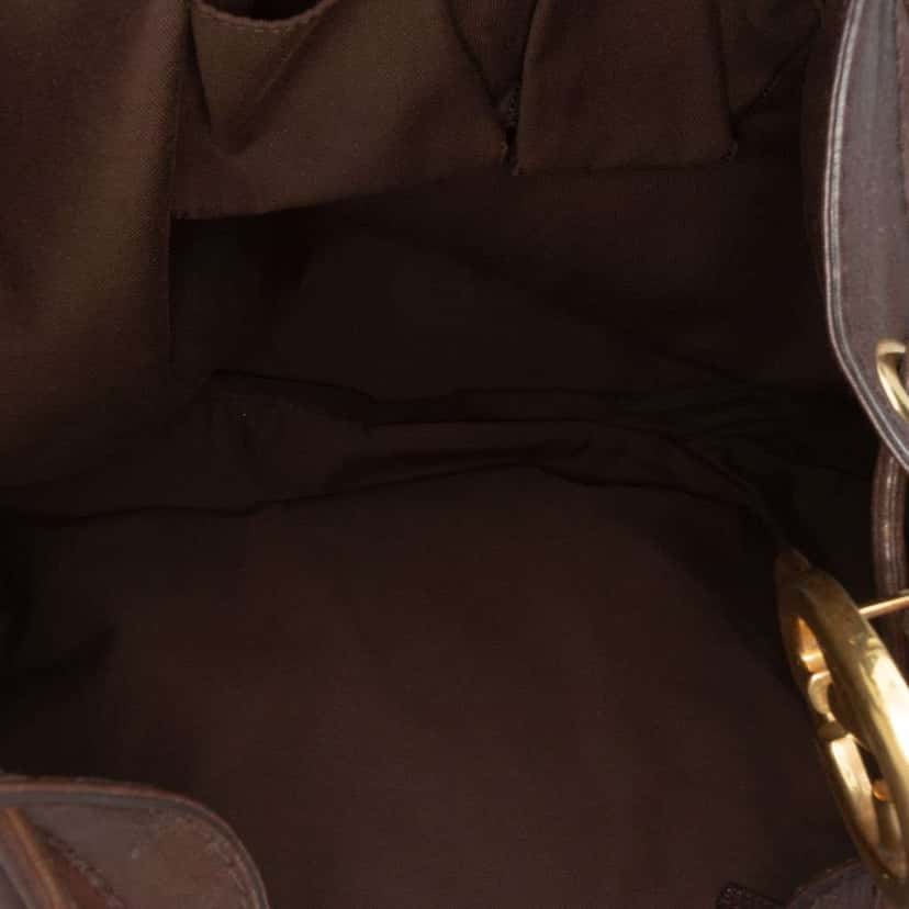 Gucci Medium Guccissima Interlocking Icon Drawstring Hobo Brown Leather Good condition - Model View