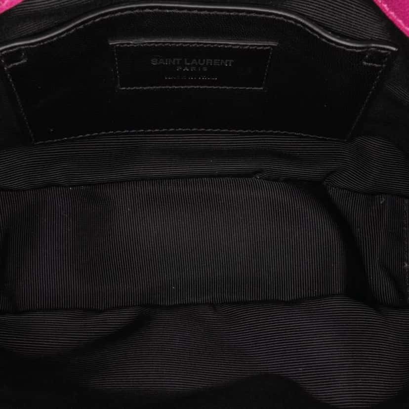 Saint Laurent Medium Chevron Sheepskin Monogram Chain Bag Pink Leather Good condition - Model View