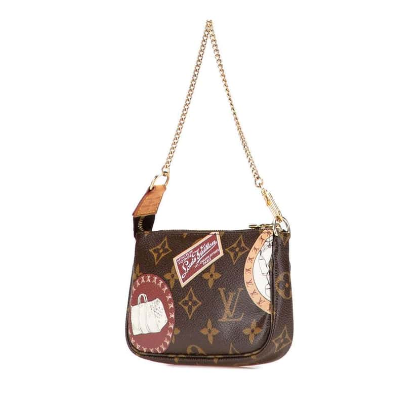 Louis Vuitton Monogram Patch Mini Pochette Accessoires Brown Canvas Good condition - Back View