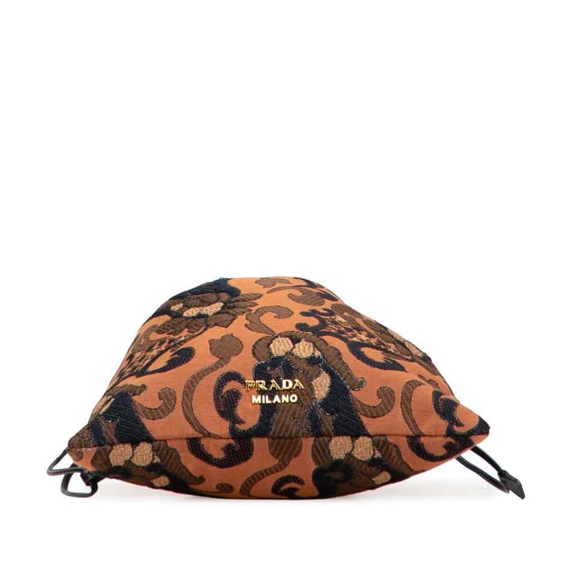 Prada Brocade Canvas Broccato Drawstring Pouch Brown Canvas Good condition - Inside View