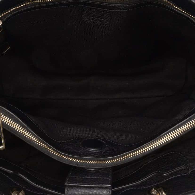 Gucci Medium Calfskin Bamboo Shopper Satchel Black Leather Good condition - Model View