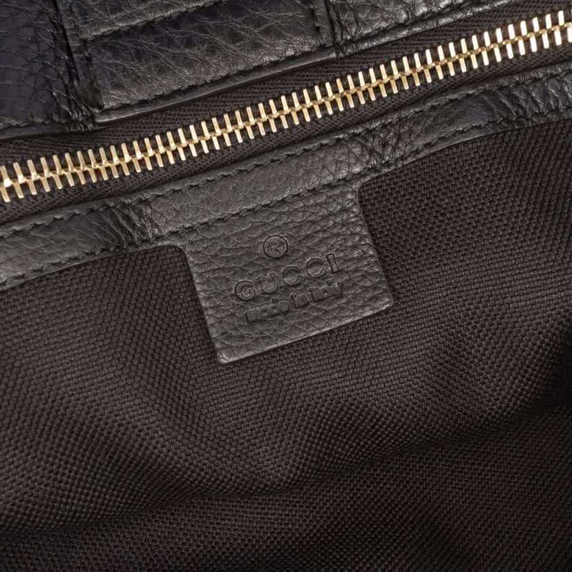 Gucci Medium Calfskin Bamboo Shopper Satchel Black Leather Good condition - Box View