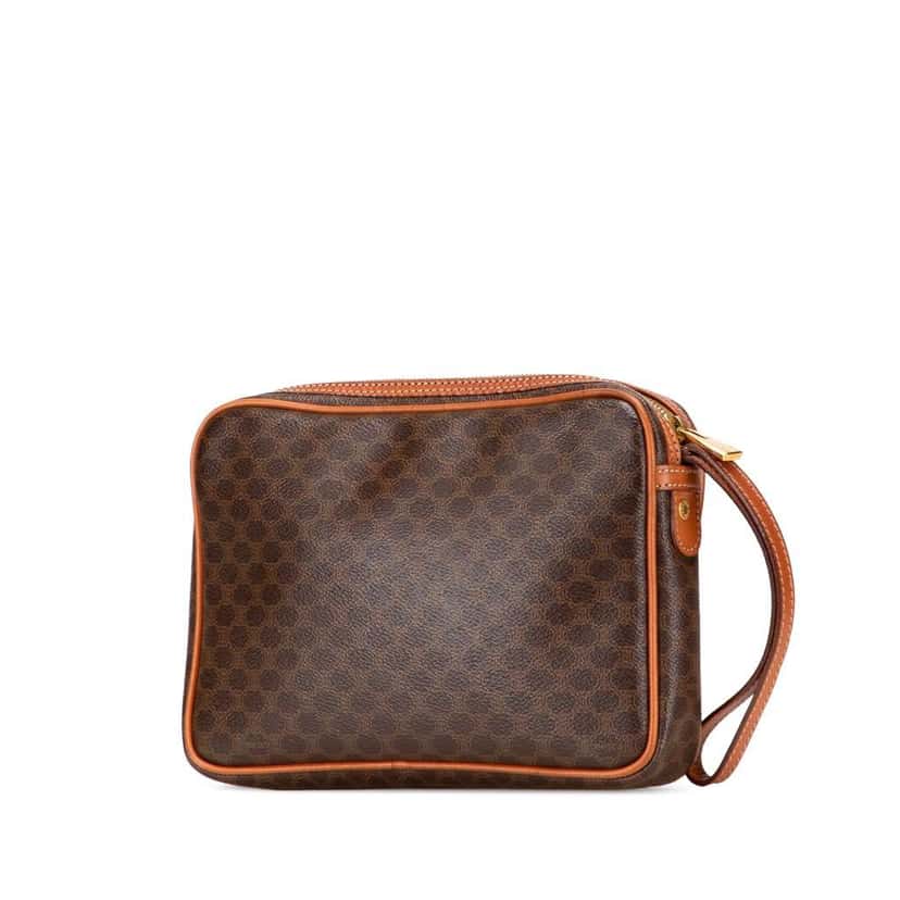 Celine Macadam Coated Canvas Clutch Brown Canvas Good condition - Back View