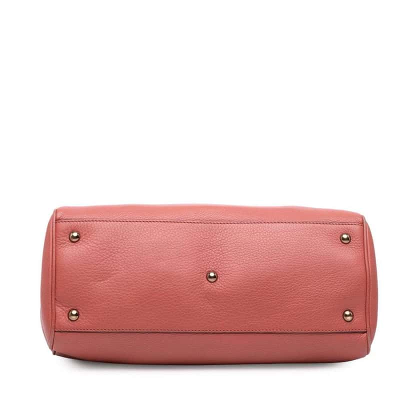 Gucci Medium Calfskin Bamboo Shopper Satchel Pink Leather Very good condition - Inside View