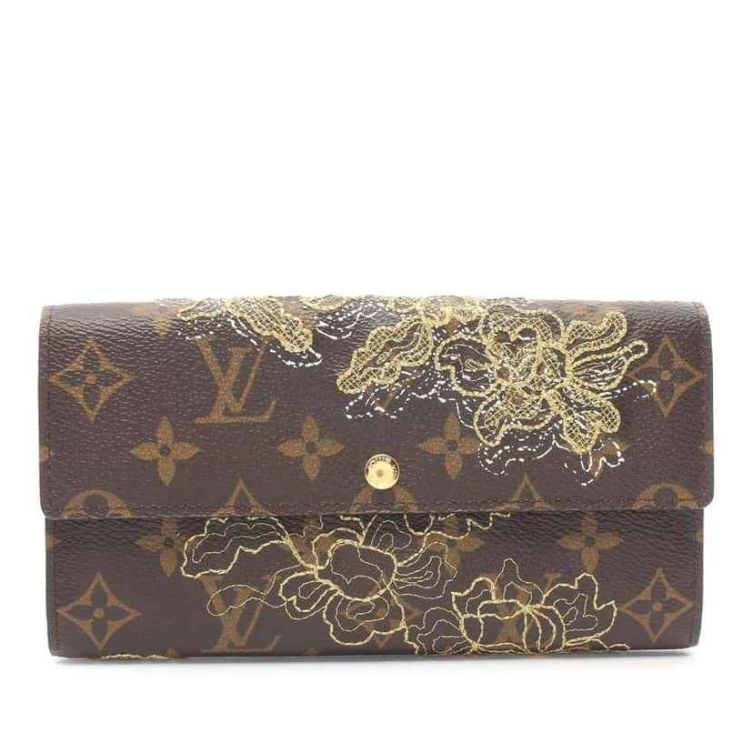 Louis Vuitton Monogram Dentelle Sarah Long Wallet Brown Canvas Good condition - Front View