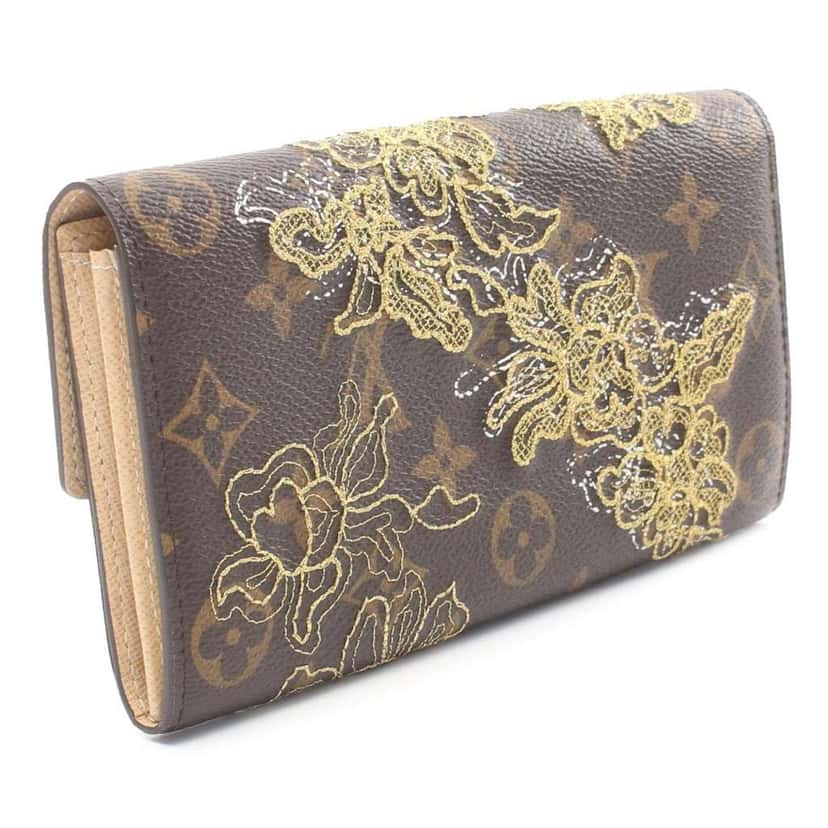 Louis Vuitton Monogram Dentelle Sarah Long Wallet Brown Canvas Good condition - Back View