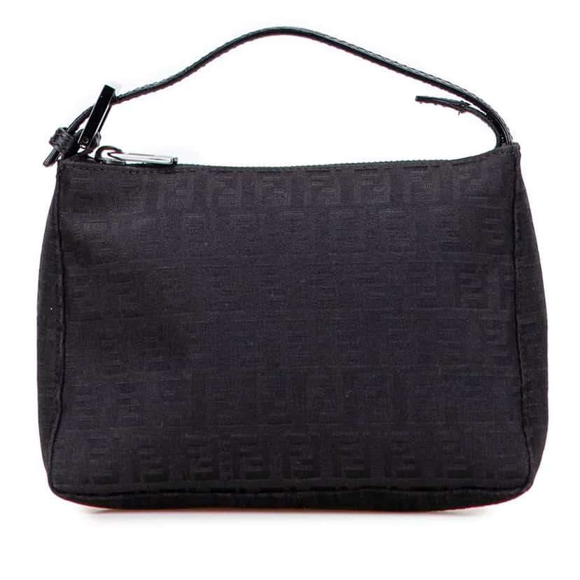 Fendi Zucchino Canvas Handbag Black Canvas Good condition - Front View