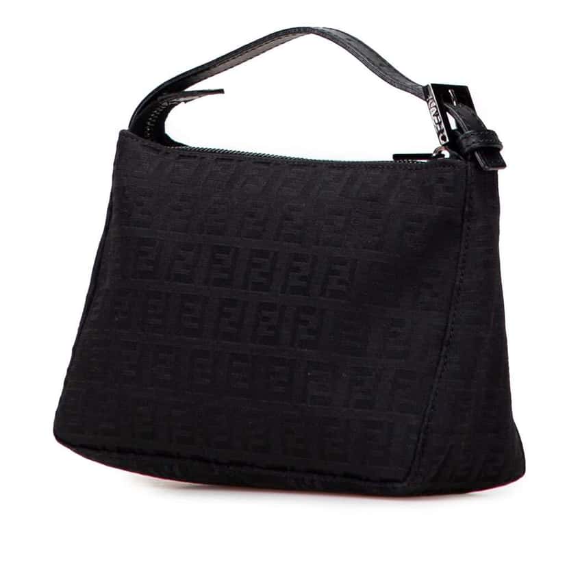 Fendi Zucchino Canvas Handbag Black Canvas Good condition - Back View