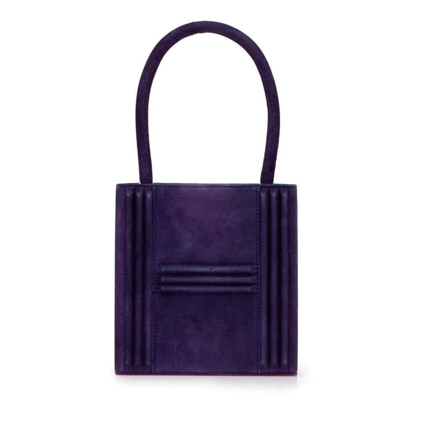 Hermès Mini Doblis Kelly Cadena Handbag Purple Leather Fair condition - Front View