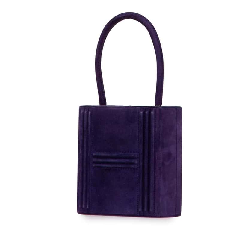 Hermès Mini Doblis Kelly Cadena Handbag Purple Leather Fair condition - Back View
