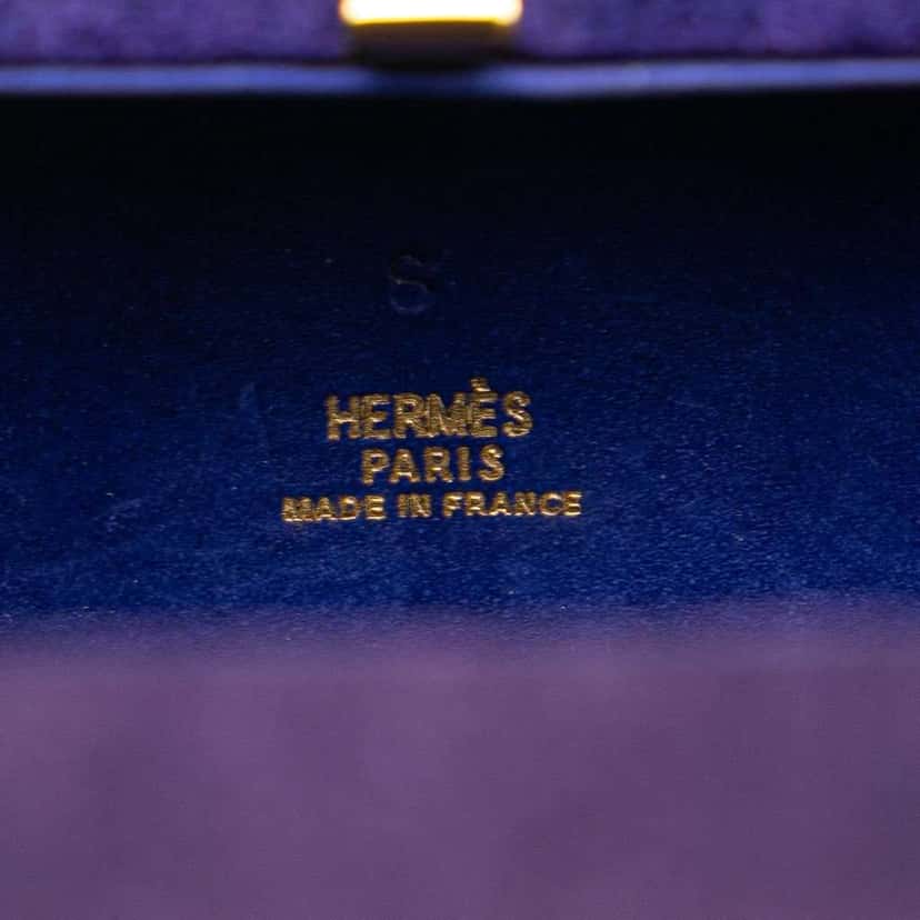 Hermès Mini Doblis Kelly Cadena Handbag Purple Leather Fair condition - Box View