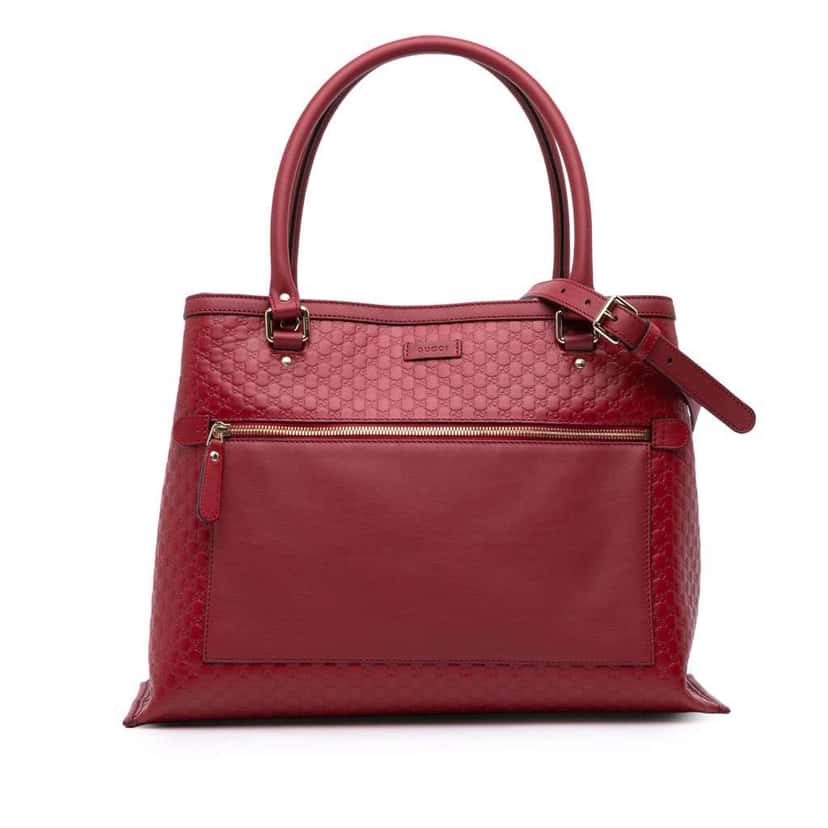 Gucci Large Soft Microguccissima Satchel Red Leather Good condition - Front View