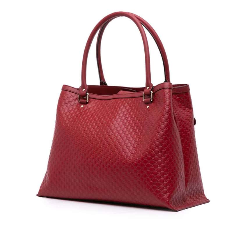 Gucci Large Soft Microguccissima Satchel Red Leather Good condition - Back View