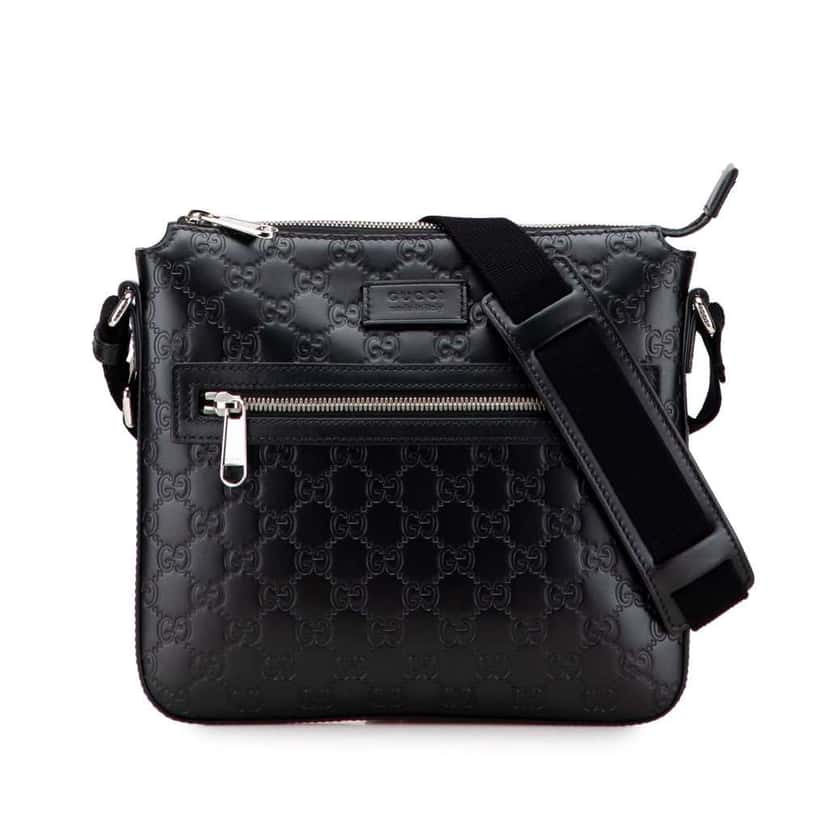 Gucci Guccissima Crossbody Black Leather Good condition - Front View