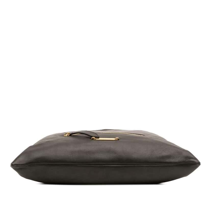 Burberry House Check Trimmed Leather Big Crush Convertible Tote Black Leather Good condition - Inside View