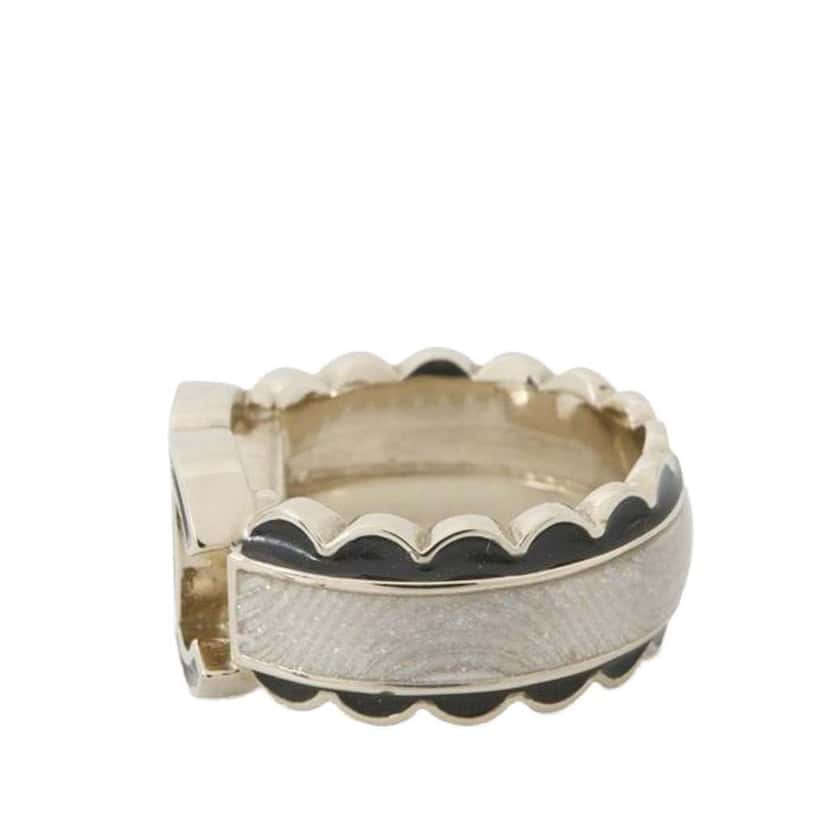 Chanel Gold Plated CC Logo Ring Gold Metal Good condition - Back View