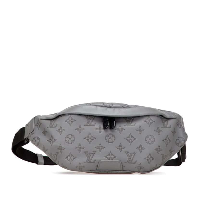 Louis Vuitton Monogram Shadow Discovery Bumbag Grey Leather Good condition - Front View