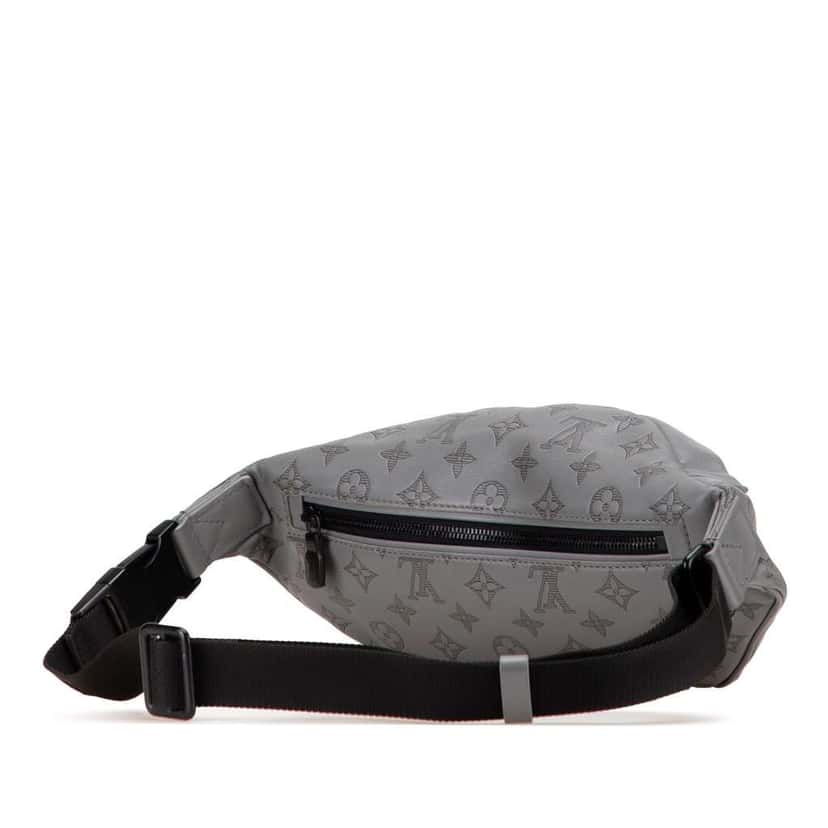 Louis Vuitton Monogram Shadow Discovery Bumbag Grey Leather Good condition - Back View