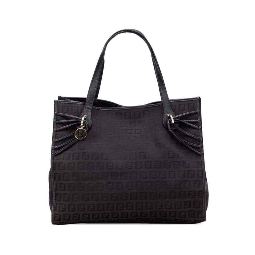 Fendi Zucchino Canvas Tote Black Canvas Good condition - Front View