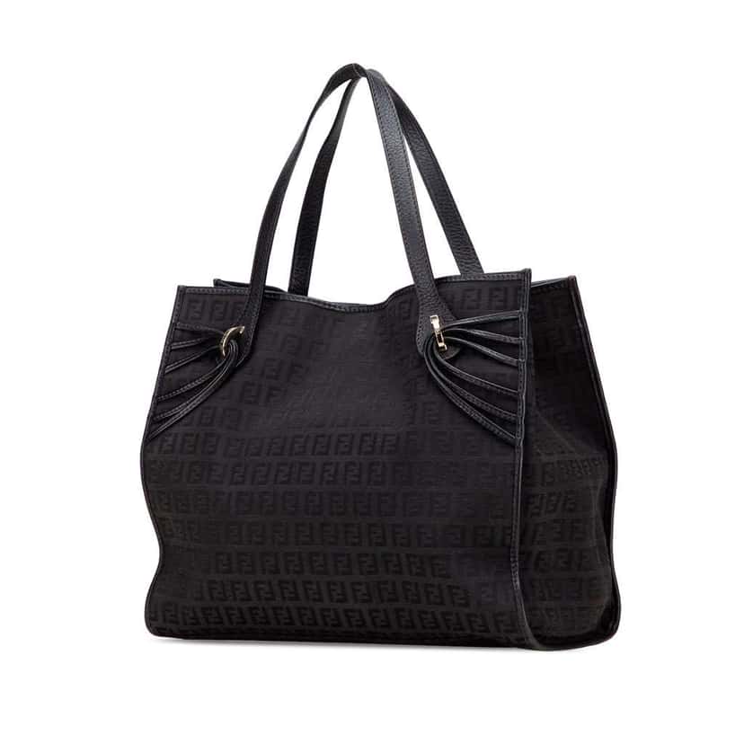 Fendi Zucchino Canvas Tote Black Canvas Good condition - Back View