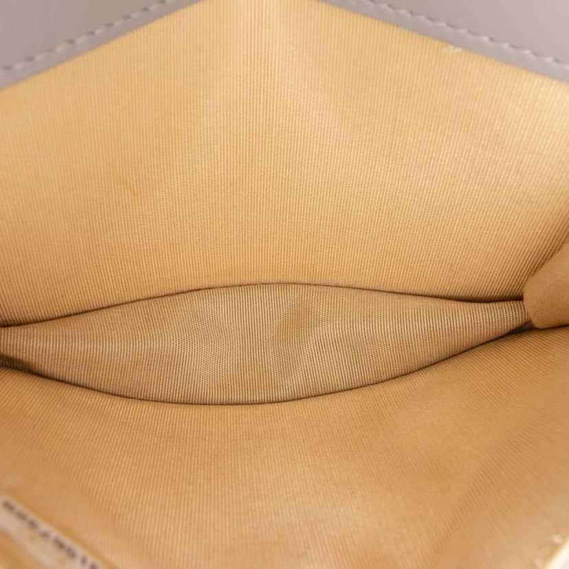 Chanel Mini Lambskin Pearl Crush Clutch On Chain Grey Leather Good condition - Model View