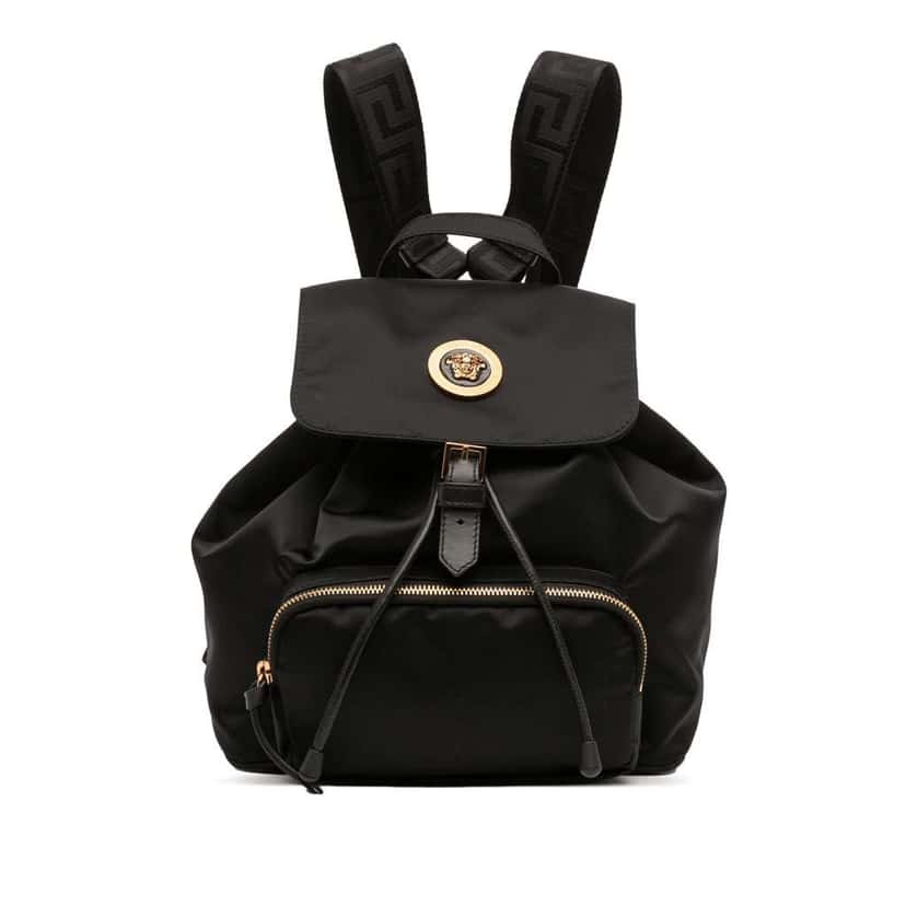 Versace Nylon Medusa Backpack Black Good condition - Front View