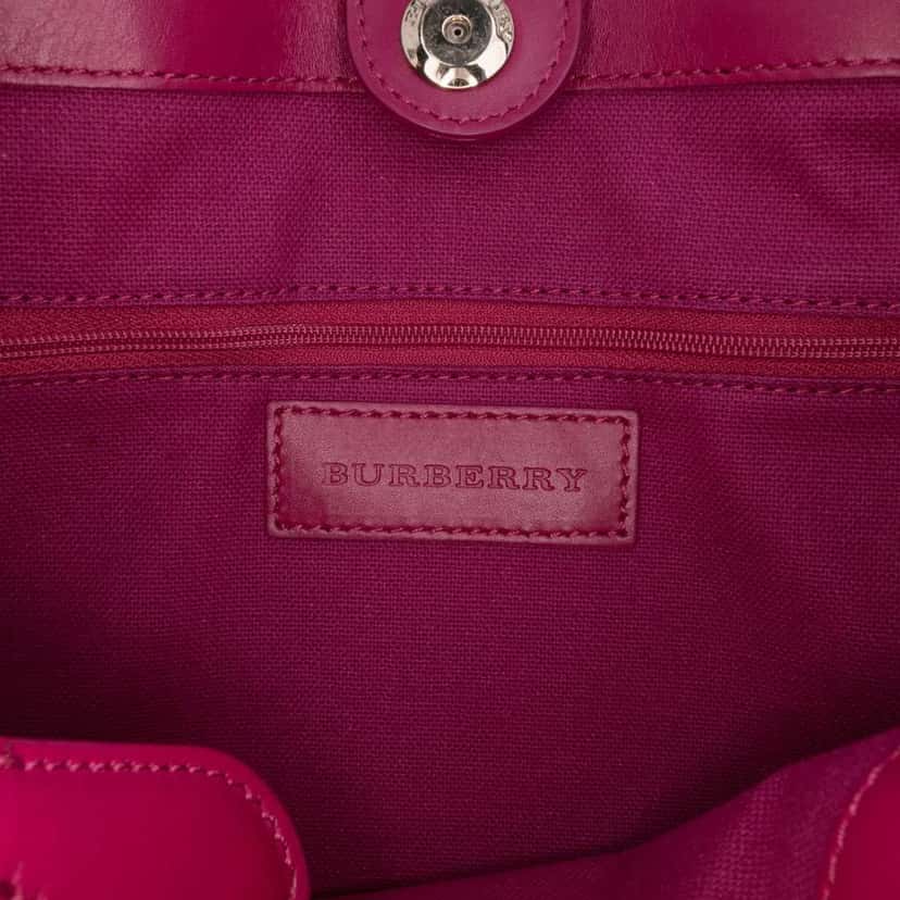 Burberry Haymarket Check Coated Canvas Ravensdon Tote Pink Canvas Good condition - Box View