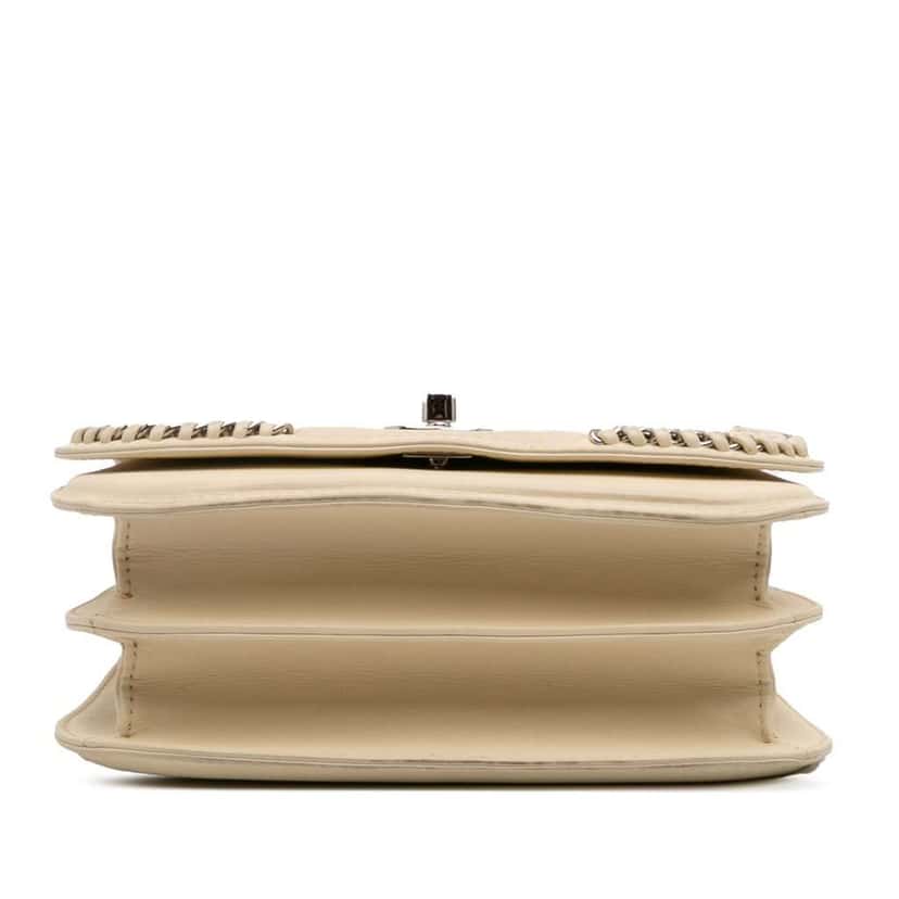 Chanel Small Calfskin Braided Chic Flap White Leather Good condition - Inside View