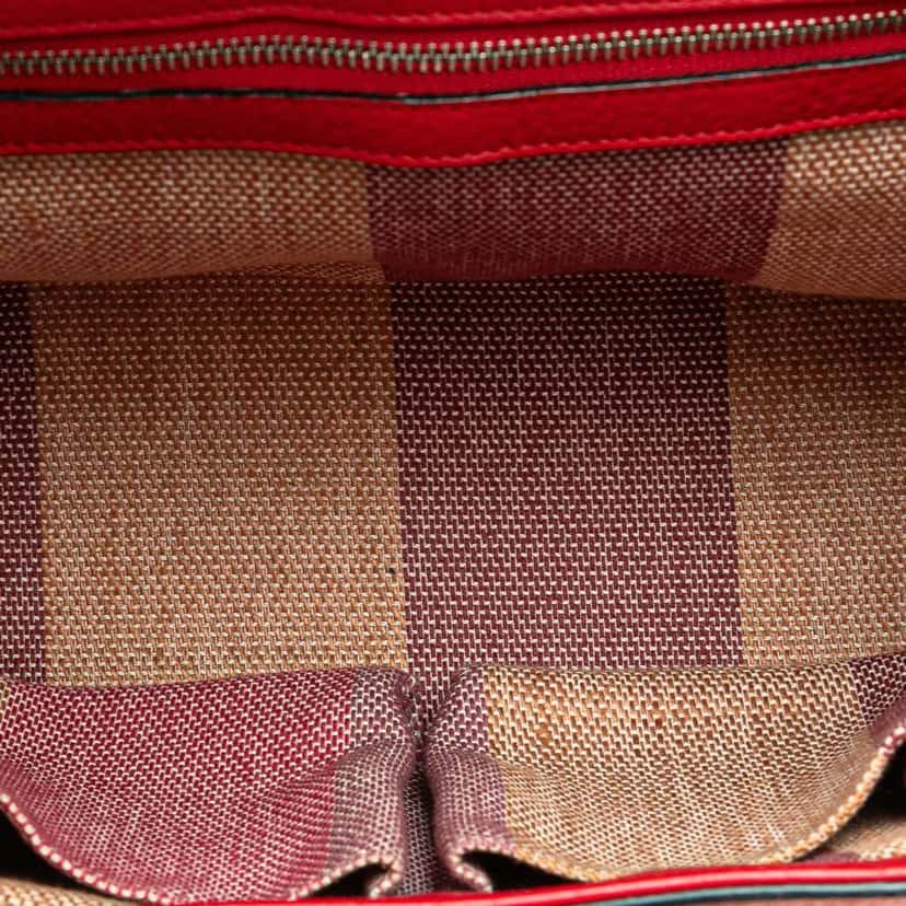 Gucci Small Leather Bamboo Daily Satchel Red Leather Very good condition - Model View