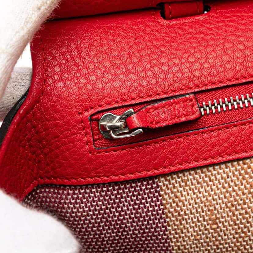 Gucci Small Leather Bamboo Daily Satchel Red Leather Very good condition - Box View