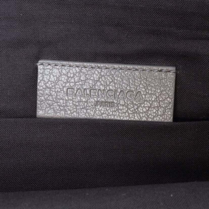 Balenciaga Goatskin Motocross Classic Metallic Edge Clutch Grey Leather Good condition - Box View