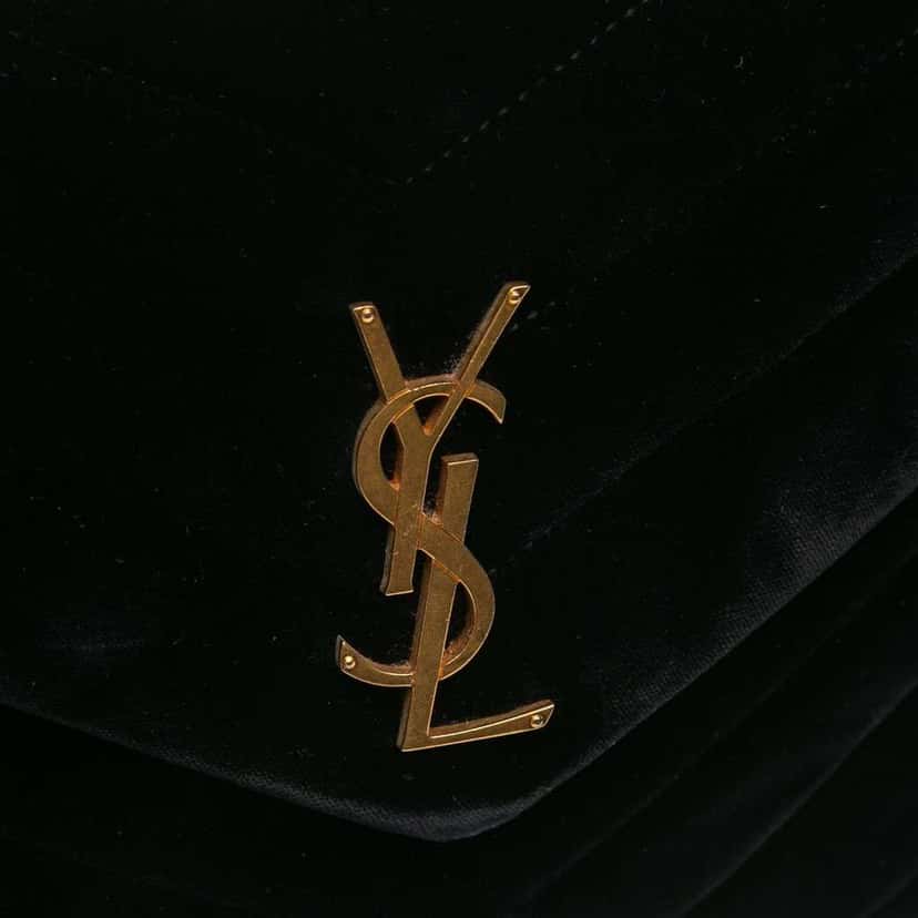 Saint Laurent Small Matelasse Velvet Monogram LouLou Crossbody Black Velvet Good condition - Box View