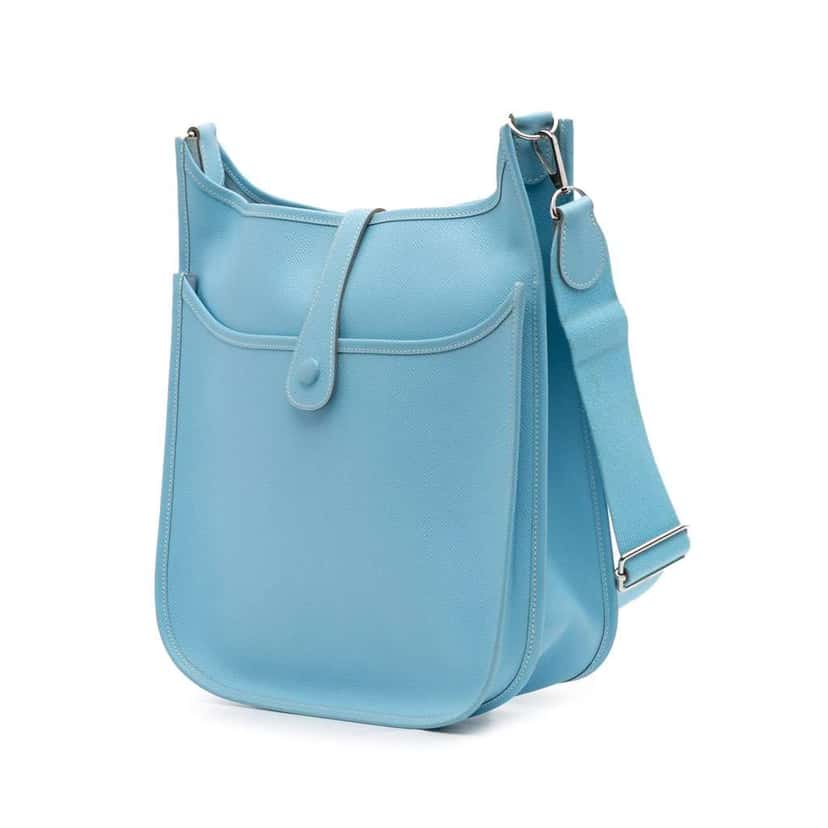 Hermès Clemence Evelyne III 33 Blue Leather Good condition - Back View