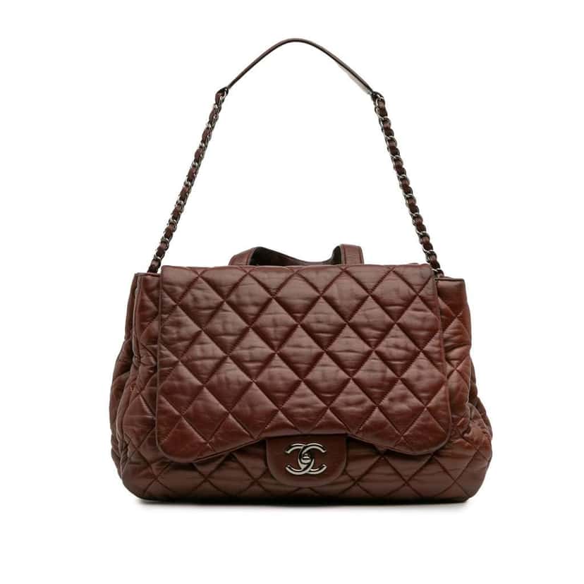 Chanel Maxi Quilted Lambskin 3 Tote Red Leather Good condition - Front View