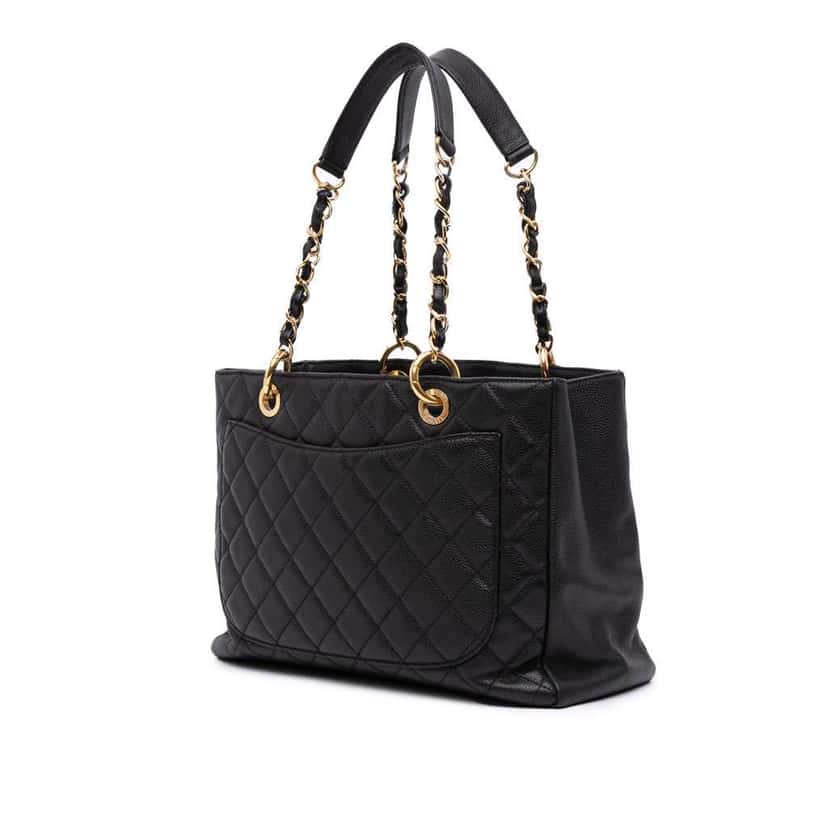 Chanel Caviar Grand Shopping Tote Black Leather Good condition - Back View