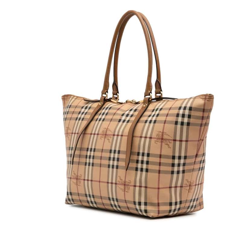 Burberry Medium Haymarket Check Coated Canvas Salisbury Tote Brown Canvas Good condition - Back View