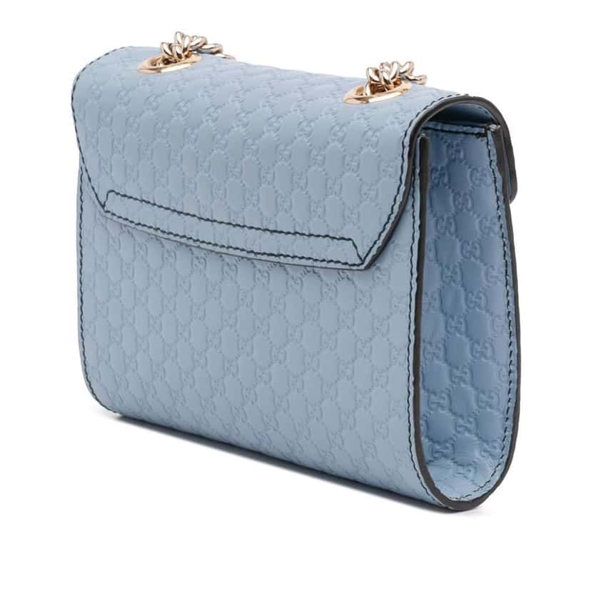 Gucci Mini Microguccissima Emily Crossbody Blue Leather Good condition - Back View