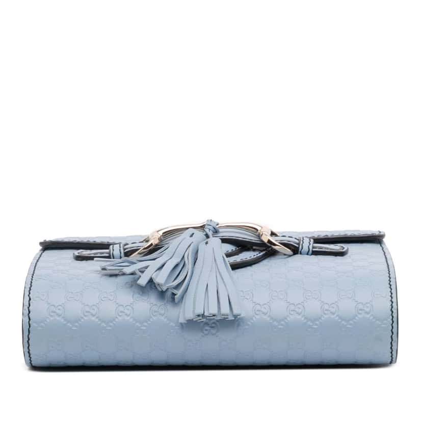 Gucci Mini Microguccissima Emily Crossbody Blue Leather Good condition - Inside View