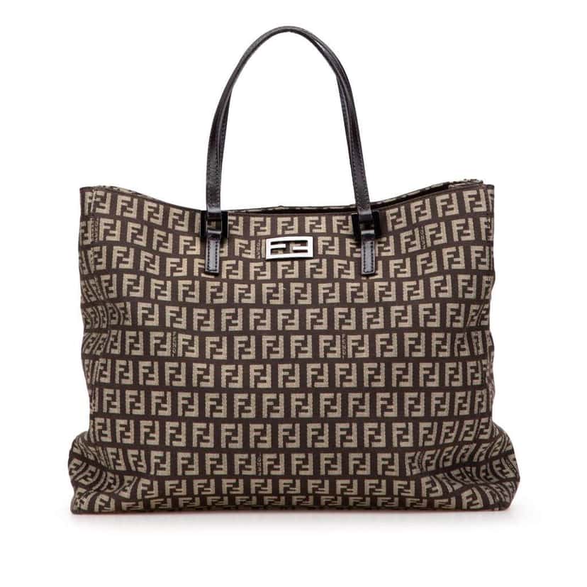 Fendi Zucchino Canvas Tote Brown Canvas Good condition - Front View