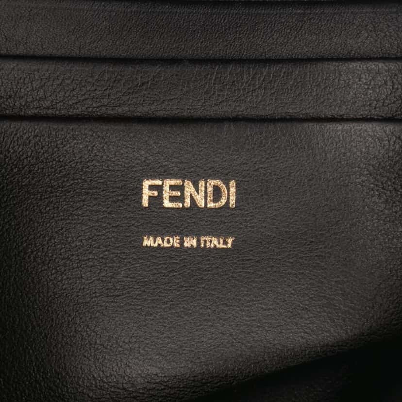 Fendi Mini Zucca Shearling Chain Baguette Satchel Brown Good condition - Box View