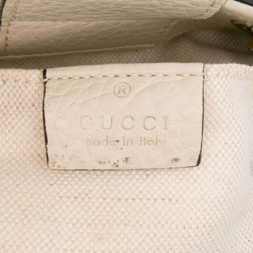 Gucci Mini Calfskin Bamboo Shopper Satchel White Leather Good condition - Box View