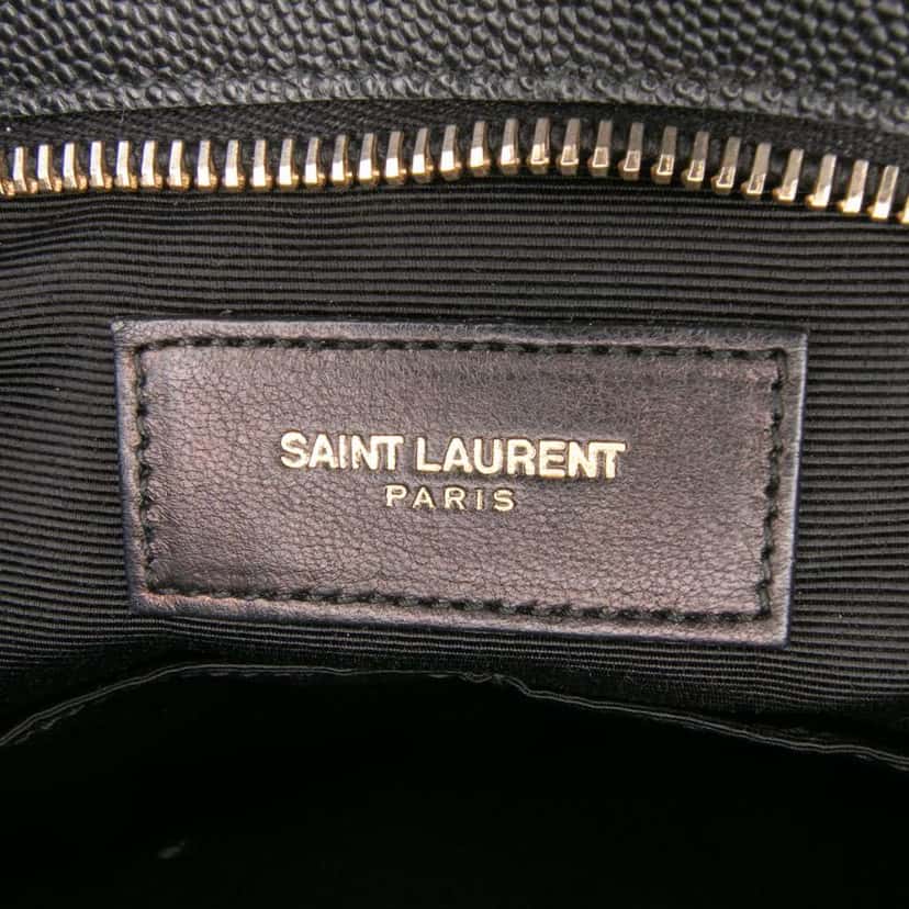 Saint Laurent Grain De Poudre Flat Crossbody Black Leather Good condition - Box View