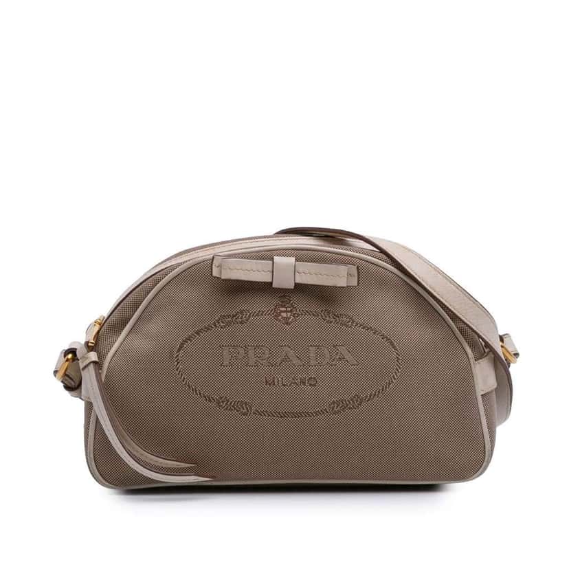 Prada Canvas Canapa Logo Crossbody Brown Canvas Good condition - Front View