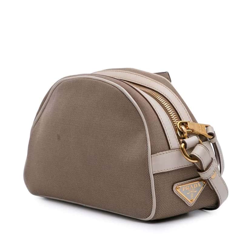 Prada Canvas Canapa Logo Crossbody Brown Canvas Good condition - Back View