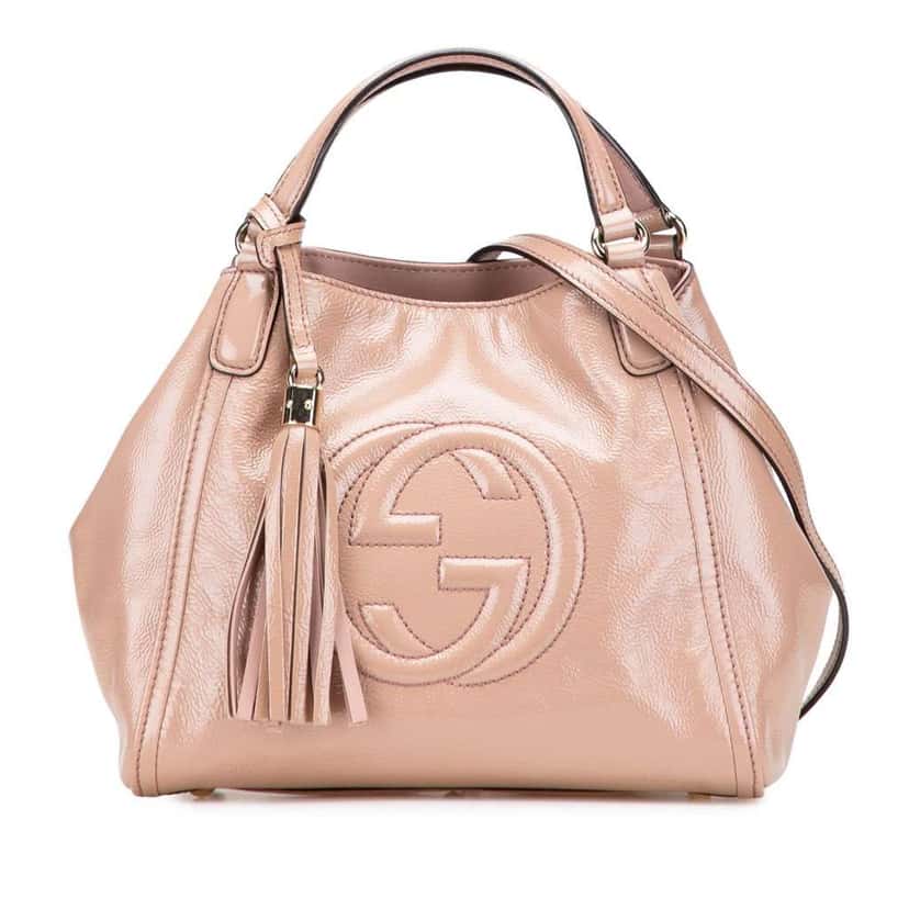 Gucci Small Patent Soho Satchel Pink Leather Good condition - Front View