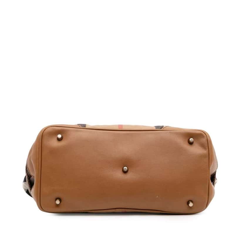 Burberry House Check Canvas Brecon Satchel Brown Canvas Good condition - Inside View